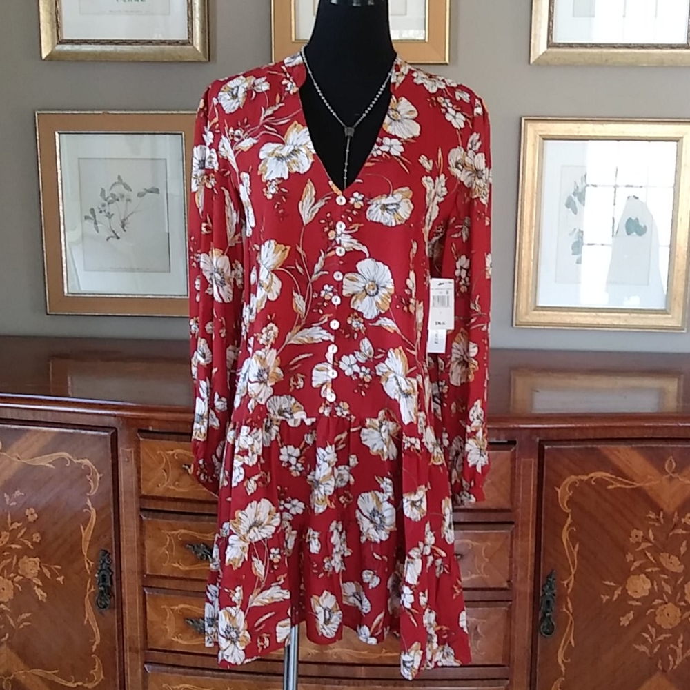 0205 Emma&Michele LIGHTWEIGHT Floral Drop Waist Dress*